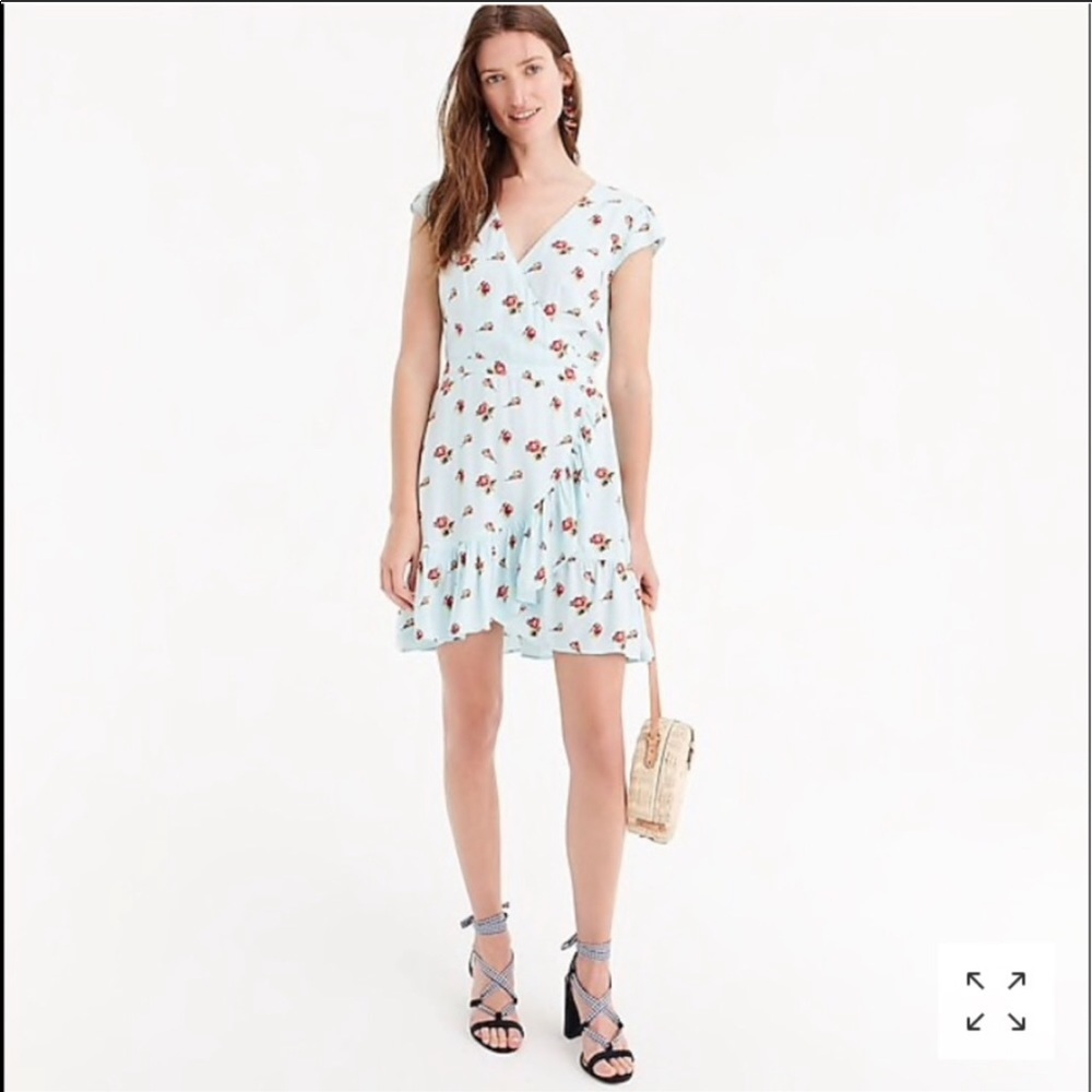 J.crew▫️ Mercantile baby blue faux wrap dress